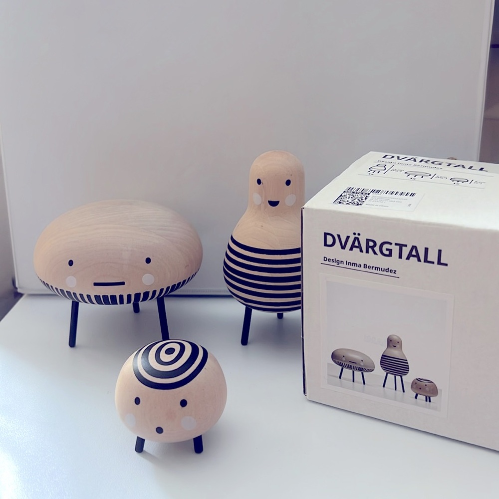 IKEA. DVÄRGTALL
Decorative figure, set of 3, solid wood/black
Wooden Figurines